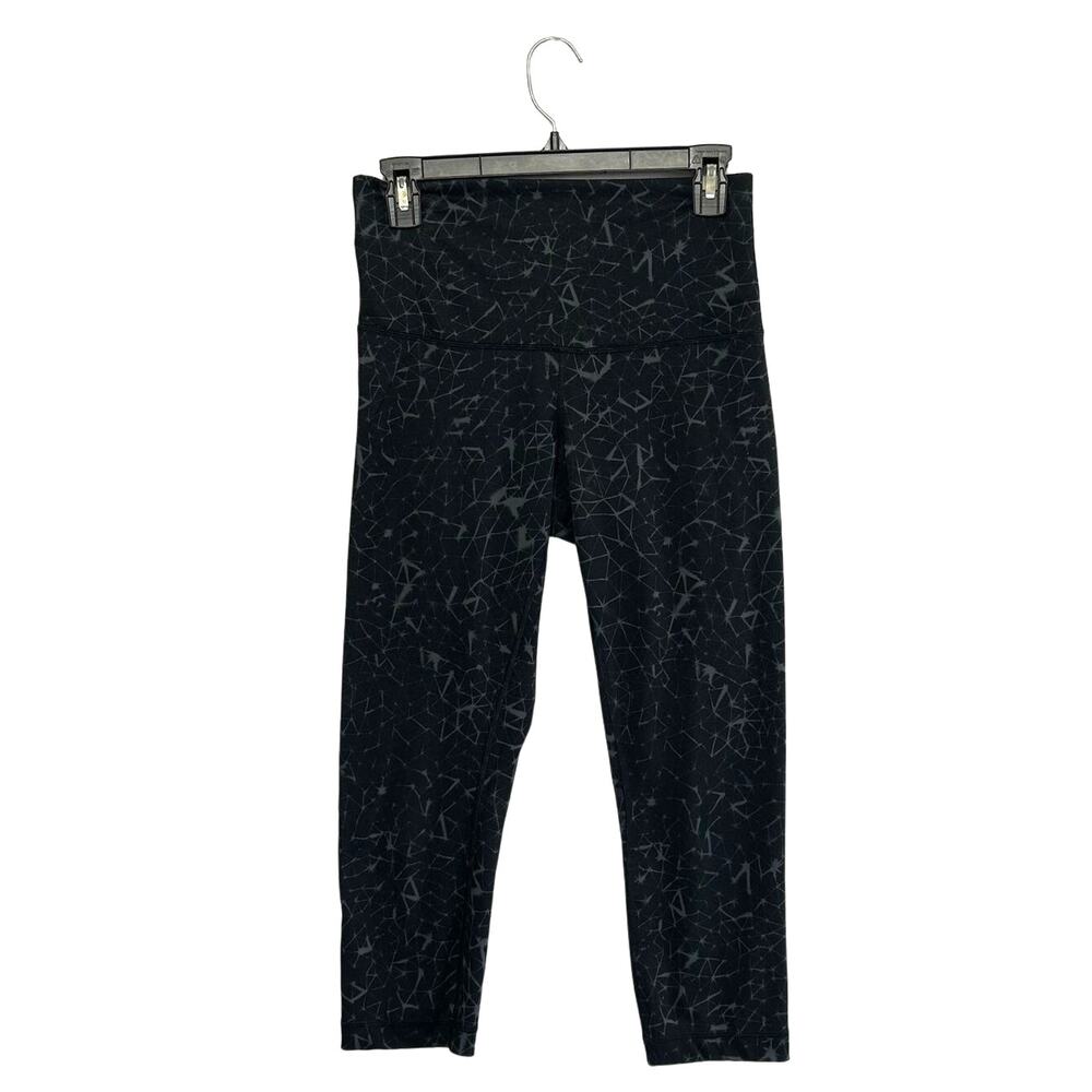Lululemon Wunder Under Cropped Leggings Womens Sz 6 Star Crushed Coal Black